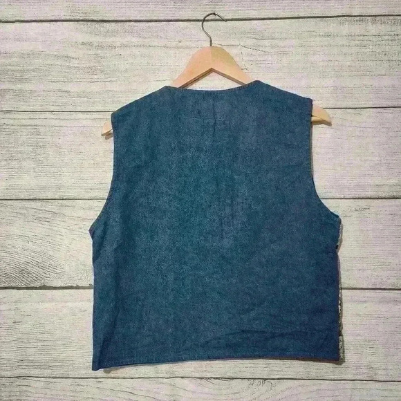 Vintage Tantrum Blues Embroidered Vest Size M - Picture 5 of 7